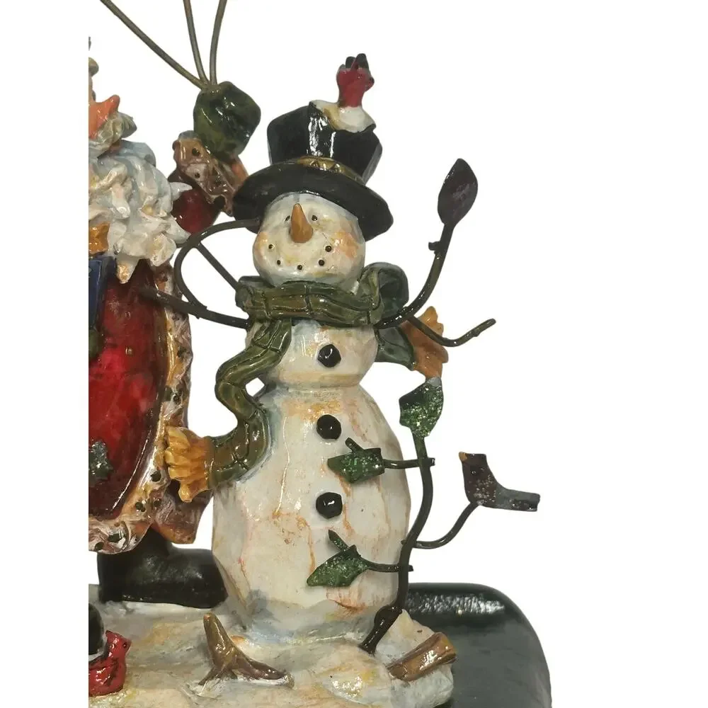 Santa and Snowman Snow Stars Birds 3D Heavy Metal Stocking Holder-Magical!